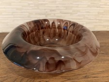 George Davidson Vintage Art Deco Amethyst Cloud Glass Bowl 22cm