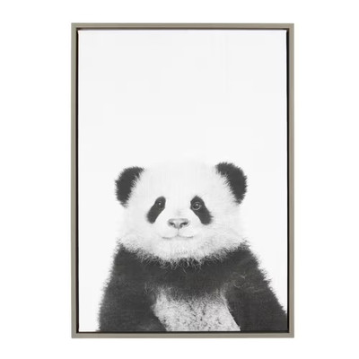 33 In. X 23 In. ''Panda'' by Tai Prints Framed Canvas Wall Art