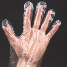400 Count Disposable Poly Plastic Gloves for Cooking, Food One Size, Open