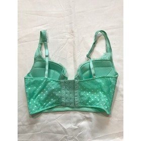 Victorias Secret Dream Angels Mint Green Lace Swiss Dot Longline Bra 34B