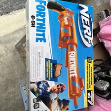 NERF Fortnite 6-SH Dart Blaster Toy W/Rotating Drum Camo Pulse Wrap New