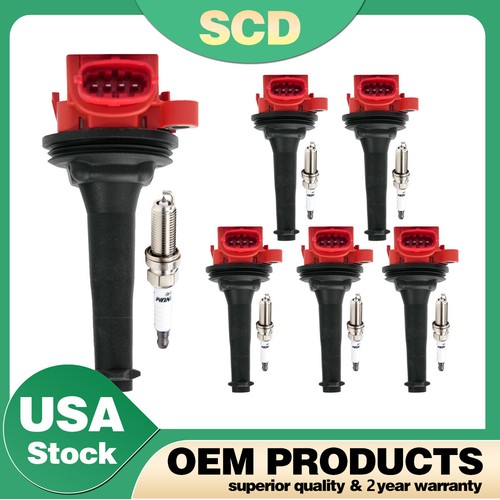 6 red Ignition Coil 6 Plugs For Volvo C70 S70 XC70 XC90 S60 UF341 C1258 