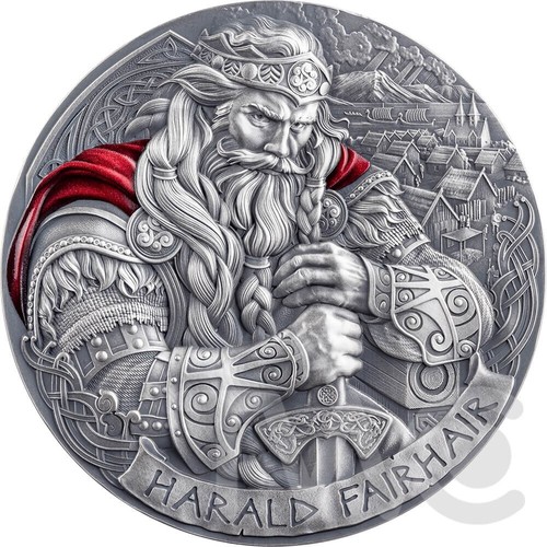 Harald Fairhair The Way to Valhalla 2 oz moneta d'argento CFA Camerun 2025 - Foto 5 di 8