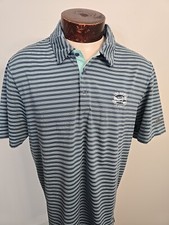 Adidas Golf Mens Large Blue White Green Short Sleeve Golf Polo Shirt