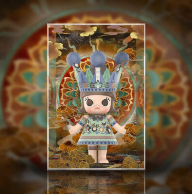 400% Popmart Molly Chang Shana DunHuang Figure Display Case+Light