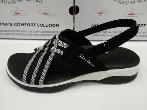 Skechers Womens Arch Fit Reggae Sport Hometown Black White 8 | eBay