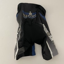 Ironman Womens Triathlon Tri Cycling Shorts Small Padded Panama Black Blue Gray