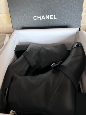 CHANEL 23S NEW TAG CC BOW BLACK STRETCH LAMBSKIN BOOTS PEARL CC