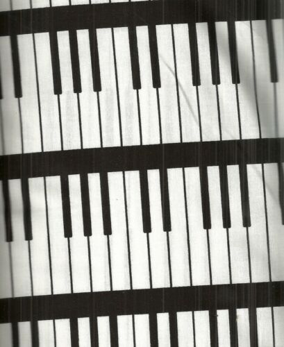 Opus schwarz weiß Klaviertasten Windham Stoff 20 Zoll Stück - Bild 1 von 1
