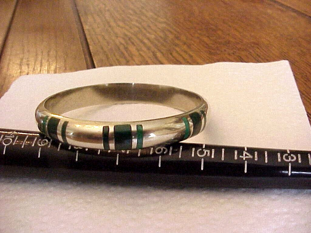 SOLID STERLING SILVER & MALACHITE BRACELET, BOUGH… - image 3