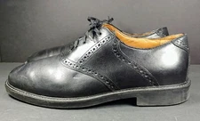 JOHNSTON & MURPHY 'DURST' #20 1259 BLACK LEATHER SADDLE PLAIN TOE SHOES (10.5M) 
