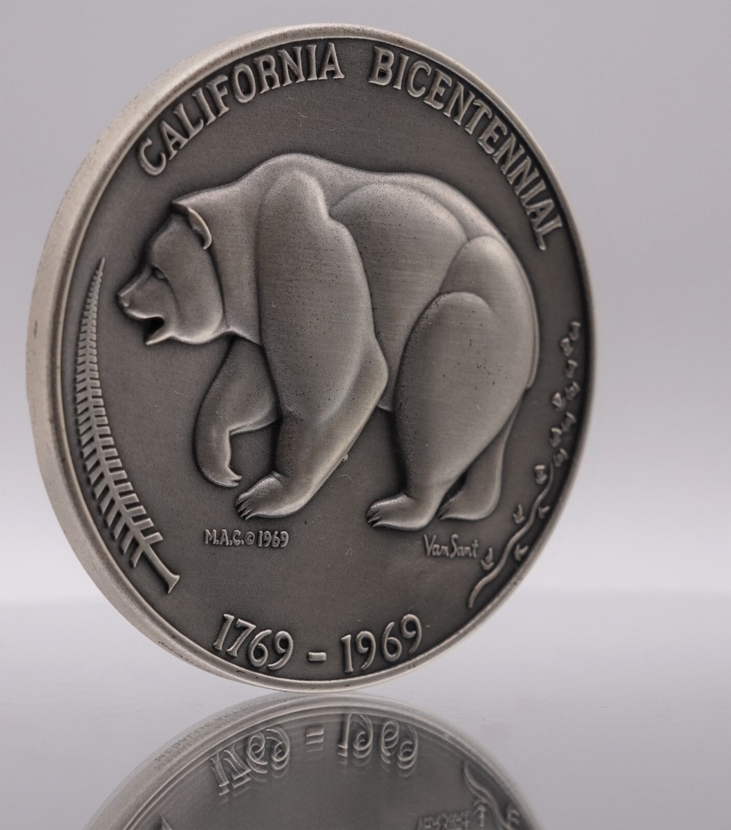 1969 California Bear Golden Land Bicentennial 4.4oz 999 FINE