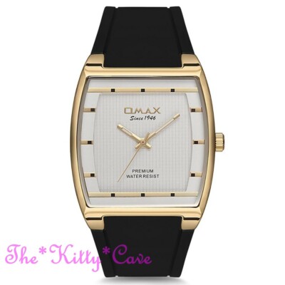 OMAX Classic Black & Gold Sporty Seiko Y121 Movt Unisex Watch 4 Yr Warranty D006