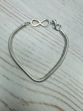 Reflection Beads Sterling Silver Infinity Symbol Bracelet
