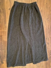 VTG Nancy Heller ITALY Charcoal Gray Straight MIDI Skirt 100% PURE Cashmere S