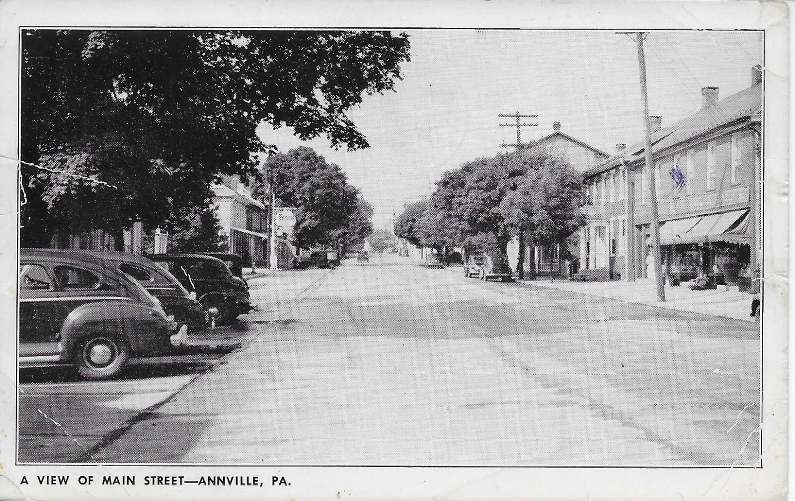 View of Main Street, Annville PA handsome vintage postcard postally