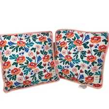 Floral Decorative Pillow Set Multicolored 2 Pillows 15x15x2 Lot of 2 Target