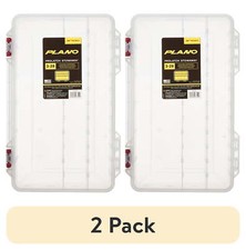  2 pack Plano ProLatch Stowaway Large Clear Organizer Tackle Box, Large, Clear