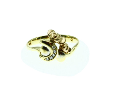 Zwei Koalabären Tier Ring neu massiv echt 14k Gold mehrfarbig 3,6 Gramm Größe 10