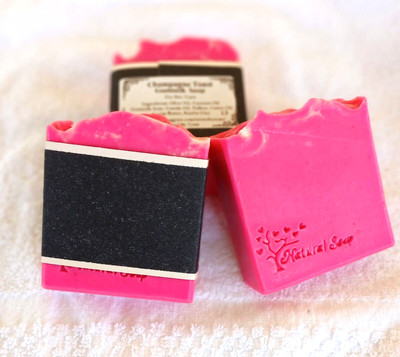 Large Hot Pink Handmade Soap Bars ~ Champagne Toast Fragrance ~ Dry Skin Types