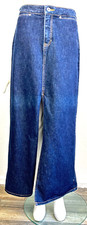 Vtg 2000 Gap Denim Maxi Skirt M Dark Wash Front Slit Y2K EUC Minimalist 29 waist