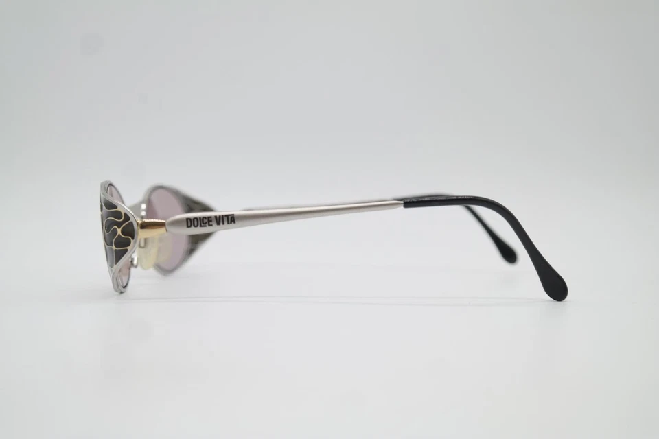 Vintage sunglasses DOLCE VITA DVS-13 silver gold black oval sunglasses - Image 2 of 4