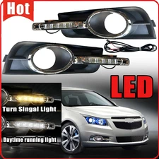 Fog Light Bezel Cover W/ LED DRL&Turn Signal Light For Chevrolet Cruze 2009-2013