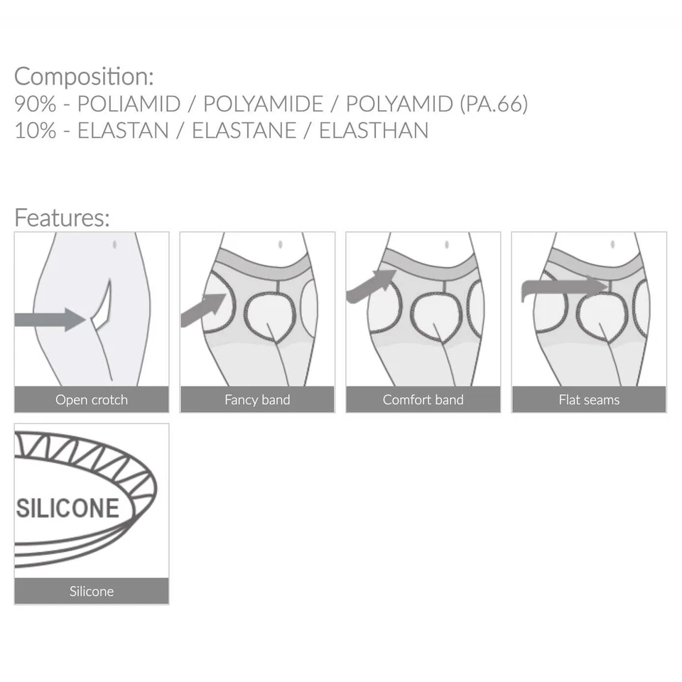 Pantimedias Amour Entrepierna Abierta Regular Talla Grande 30DEN Diva Sutan Beige Foto 3 de 4