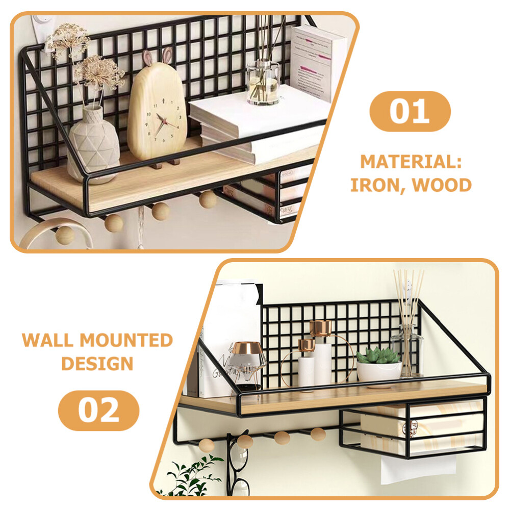 No Punching Kitchen Rack Dishes Decorative Shelf Wall Storage Shelve eBay