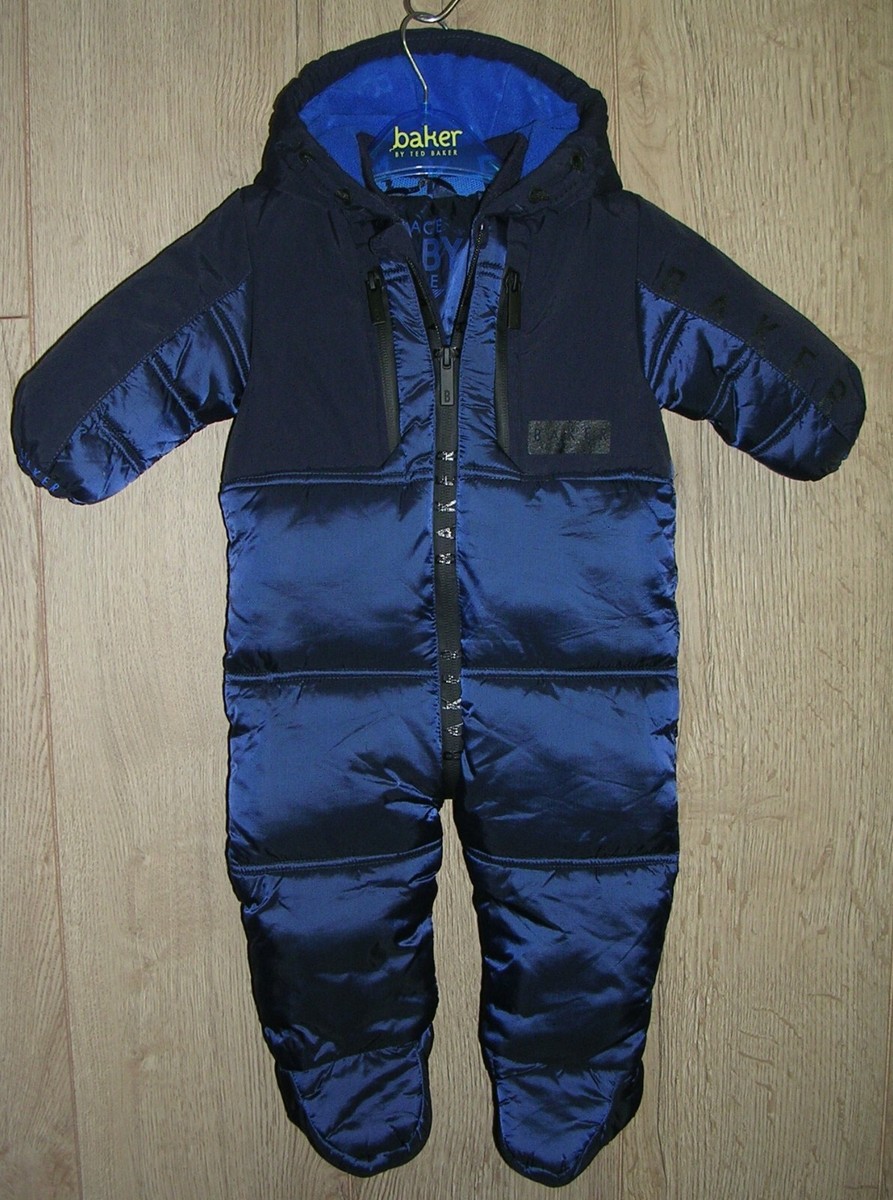 Ted Baker Snowsuit Baby Boy Ted Baker Boys Navy Blue Fleece Lined