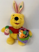 Mattel 1999 Winnie the Pooh  Friends Plush Easter w/Basket 9" Eeyore Tigger