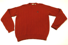 IZOD Mens Size Large Red Ribbed Crewneck Sweater Excellent Condition
