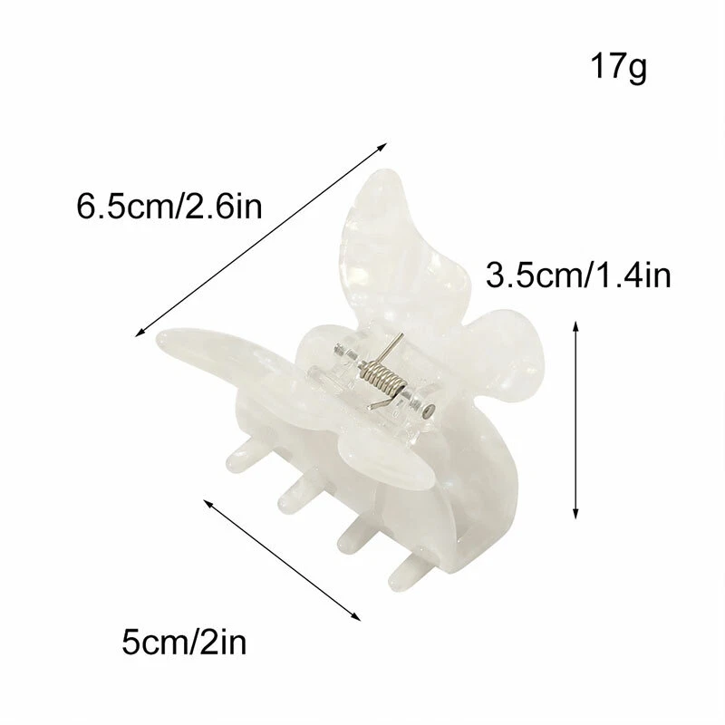 Pinza de pelo súper hada mariposa garra dama niña acetato pasador cola de caballo horquilla Foto 3 de 4