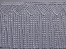 Gardinen Fransenborte 19cm hoch in weiß Hochglanzgarn Meterware