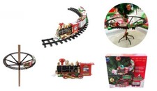 Trenino Natalizio Con Supporto Per Centro Albero Treno Elettrico Con Luci cir