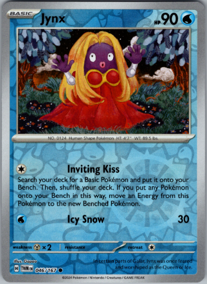 Pokemon - Jynx - 046/167 - Reverse Holo - Twilight Masquerade - NM