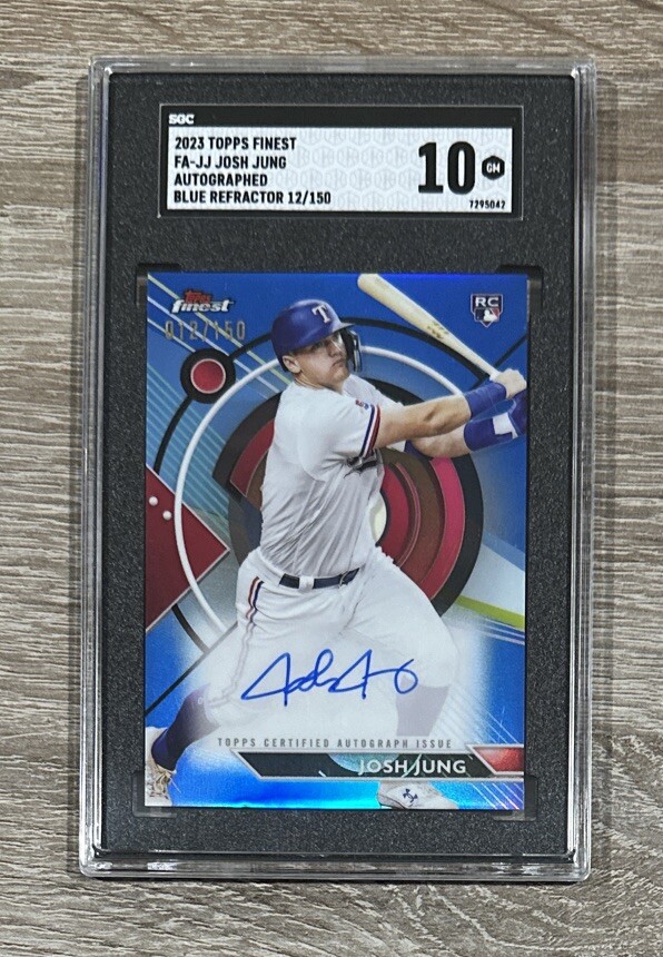 JOSH JUNG 2023 Topps Finest BLUE REFRACTOR FA-JJ SGC 10 GEM MINT AUTO #12/150
