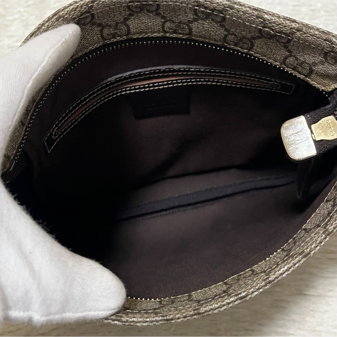 GUCCI GG Supreme 201538 204046 Shoulder Bag PVC Beige GUCCI GG Supreme 201538 204046 Shoulder Bag PVC Beige