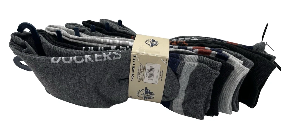 Calcetines de vestir 6 pares/paquete negros/grises/azul marino a rayas duraderos suaves elásticos nuevos Foto 3 de 3