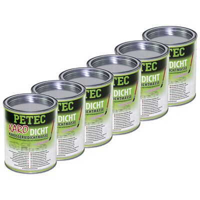6x 1000 ml Petec Karo-Dicht Dichtstoff Karosseriedichtmasse Dose Dichtmasse