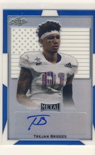 TREJAN BRIDGES 2019 Leaf Metal Army All American Bowl Blue Flag /12 AUTO WR