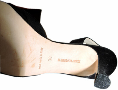 MANOLO BLAHNIK Sandals Sedaraby d'Orsay Black Pearls Pumps Shoes