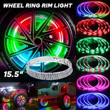 4x 15.5'' RGB Wheel Ring Lights LED Light For Truck Car Rim Lights Bluetooth APP