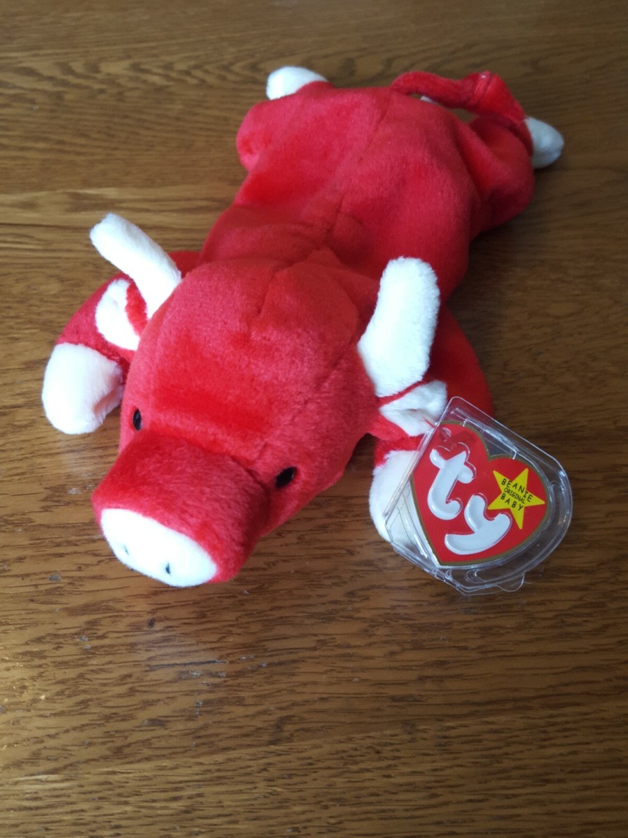 Ty 赤い牛 ビーニーベイビーズ　Snort Ty - Beanie Baby -Snort - Red Pig- Dated 1995 | eBay