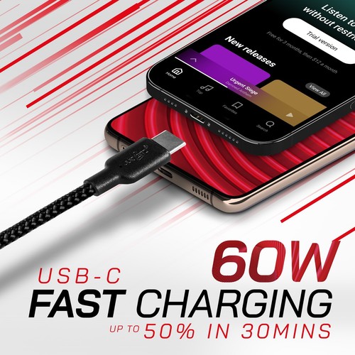 JuicEBitz® 5A Typ C USB Heavy Duty Ultraszybka ładowarka Kabel synchronizacyjny - uniwersalny - Zdjęcie 20 z 150