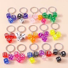 Cute Keychains Charms Resin for Car Key Men Women Handbag Pendants Dice Key ring