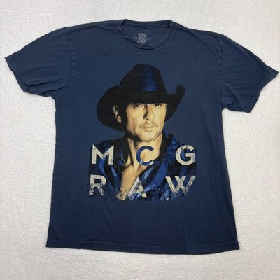 Tim McGraw Soul2Soul Tour 2017 Graphic T Shirt Mens Large Blue Cotton