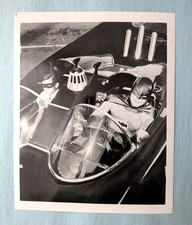 Stampa fotografica vintage Batman Adam West Robin Burt Ward Batmobile 8x10 DC Comics