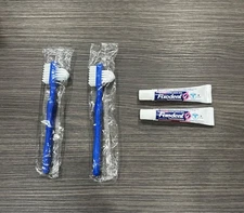 2 Tubes Fixodent Professional AND 2 Oral-B Denture Toothbrushes