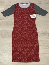 Lularoe Julia Dress Women’s Size XS Short Sleeve Sheath Red Floral NWT
